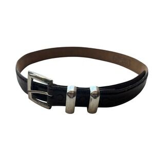 WCM New York Womens Dark Brown Genuine Alligator Belt Size Medium NWOT USA Made